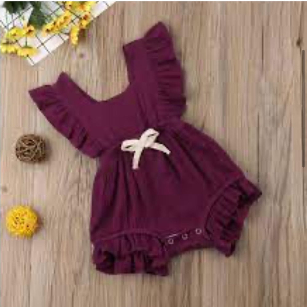 New Little Rabbit Wears Purple Baby Toddler Girls Romper - Picture 2 of 6